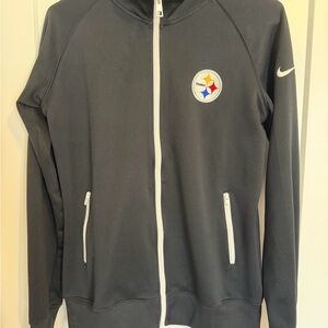 NIKE PITTSBURGH STEELERS MENS BLACK DRI-FIT TOUCH FLEECE LONG SLEEVE ZIP FASHION